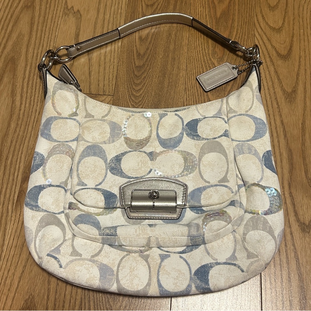 Coach Signature Kristin Embellished Sequin Multi-Colour Hobo Handbag 19340